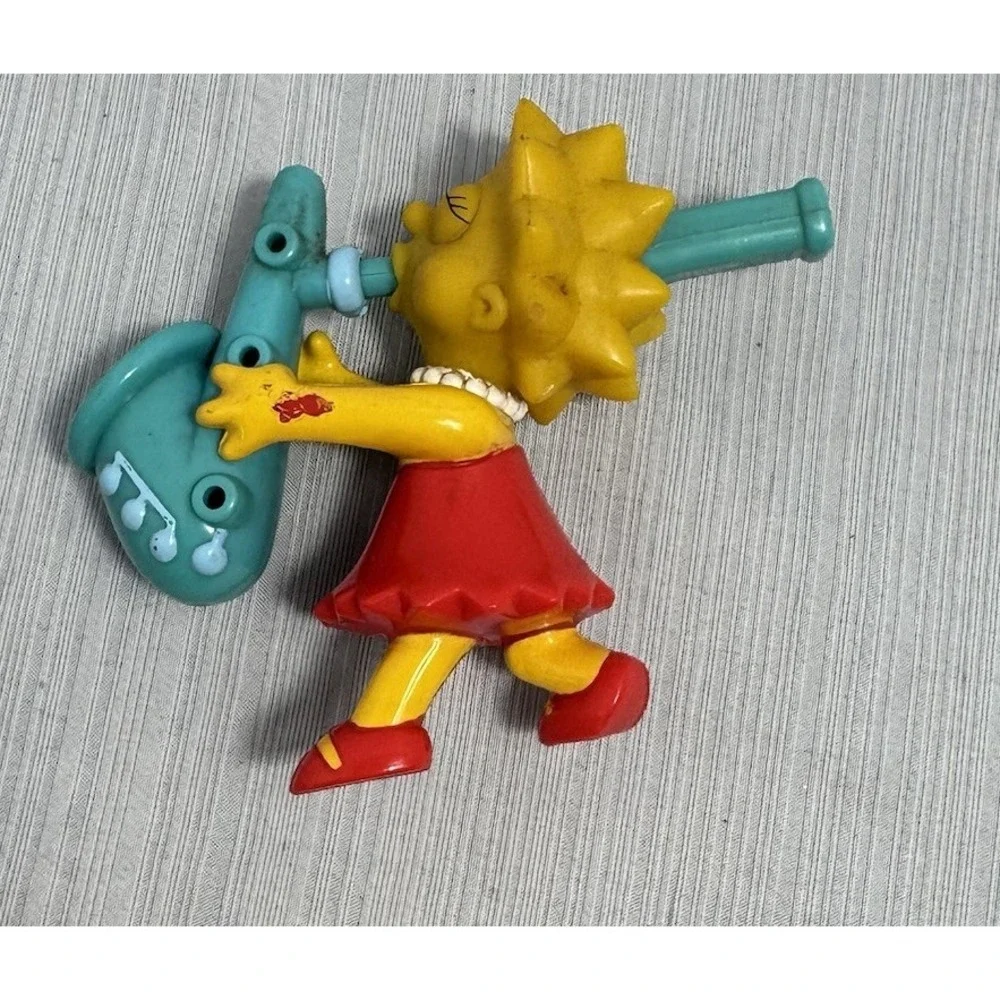 RARE Vintage The Simpsons 1997 Lisa Simpson Saxophone Subway Toy Working Whistle